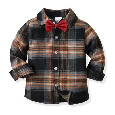 China ENGLAND STYLE 2021 spring and autumn new boy style british cotton gentleman plaid shirt long sleeve cardigan for sale