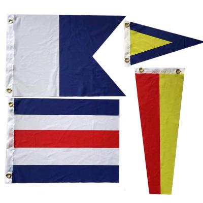 China Healthcare Institute Flags Banners 12x18inch Sublimation Triangle Indoor Advertising Signal Flag for sale