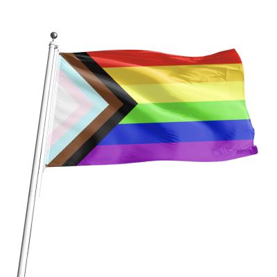 China Hot Selling Pride Flag LGBT Rainbow Flag 3x5ft 90x150cm Transsexual Flag Custom Transport For Decoration for sale