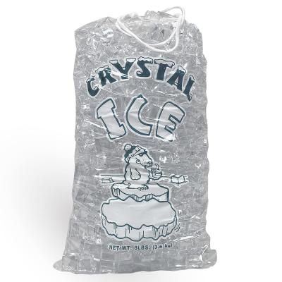 China Freezer Plastic Ice Cube Plastic Bag Customized Durable Reusable Mercantile 10 Lb Bags for sale