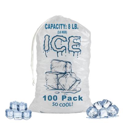 China 10 Lb Customized Durable Reusable Biodegradable Plastic Ice Bags for Ice Cube Storage for sale