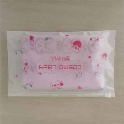 China Custom Logo Clothing Packaging Zipper Bag For Reusable Frosted Garment Plastic for sale