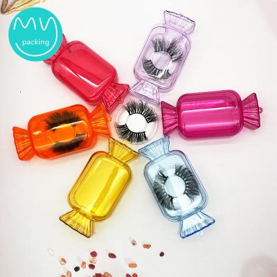 China Custom Logo Candy Themed Lash Boxes voor Mink Lashes Leeg Privé Label Helder Acryl Te koop