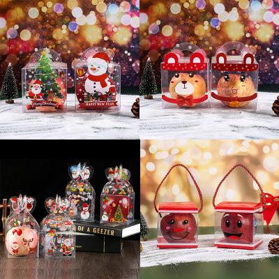 China Transparent PET Foldable Candy Apple Boxes for Customized Gift Packing Christmas for sale