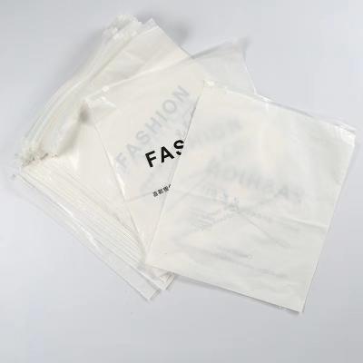 China Gravure Printed PE White Bottom Transparent Composite Non-Slip Plastic Bag with Zipper for sale