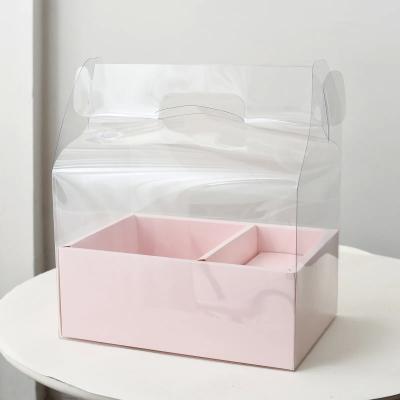 Chine Boîtes à gâteaux en PVC transparentes en bricolage Mariage Noël Anniversary Gift Packaging avec poignées à vendre