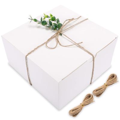 China Packing Material White 12 Pack 8x8x4 Inches Square Paper Birthday Party Gift Box with Lids for sale