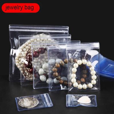 China Zipper Top Sealing Small Jewelry Bags with Custom Logo Thick Clear Plastic Earring Bags for sale