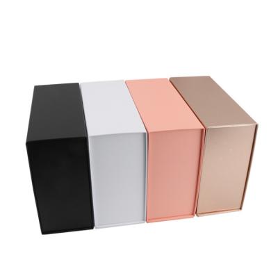 China Flap Custom Matte Black Luxury Foldable Hard Paper Magnetic Closure Gift Box for Gifts for sale