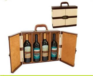 China Cheap 4 slots wine packaging wine box wooden wine boxes for sale for sale