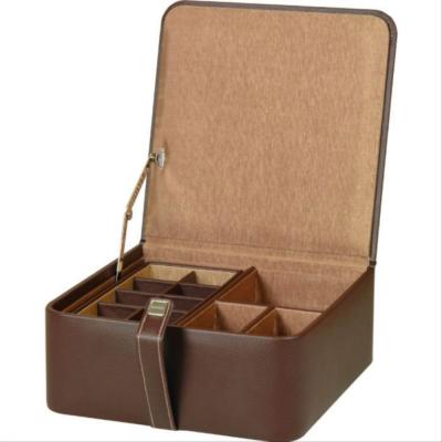 China Luxury tight wholesale leather wooden gift box with button for sale