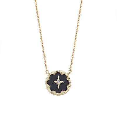 China FASHIONABLE 925 Sterling Zircon Lock Cross Fine 100% Gold Plated Silver Jewelry Necklace for sale