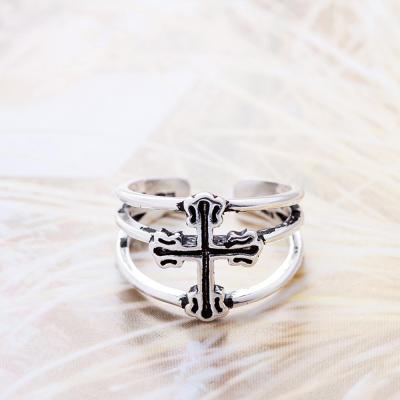 China Fashion Jewelry 2021 Modern Design Copper Delicacy Rings Brass Cross Ring for sale