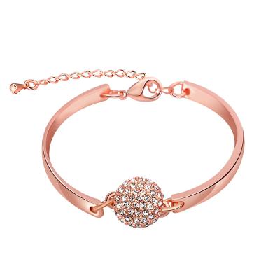 China Rose Gold Alloy Bracelet Gift CLASSIC for Women Charm Jewelry Rhodium Plating Copper Alloy Blue Pendant Bracelet for sale