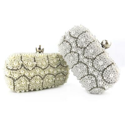 China 2022 Fashion Women's Clutch Luxury Beaded Artificial Pearls Full Handbag For Wedding Parites Prom Evening Clutch Bags for sale