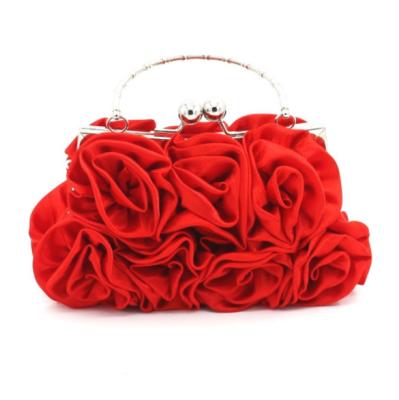 China Wholesale inventory evening clutch bag wedding bag party bag hand-stitched elegant party bag rose shape handbag evening clutches for sale