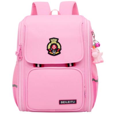 China Wholesale Customizable Oxford BTS Backpack Girl Circles Orange Pupils School Bags Below Grade 4 for sale