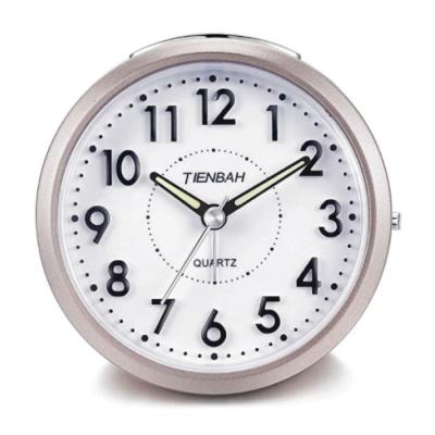 China LUMINOVA Classic Numbered Non-ticking Silent Luminous Nap Glow Dark Soft Light Wake Up Alarm Table Clock for sale