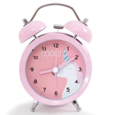 China LUMINOVA Hot Selling Metal 3.5 Inch Time Twin Bell Kids Night Lights Small Round Desktop Alarm Clock for sale