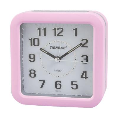 China LUMINOVA Square Table Melody Night LED Light Creative Plastic Battery Operated Silent Colorful Desktop Alarm Clock for sale