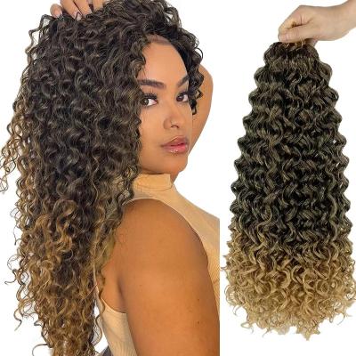 China Long Beach Gogo Curl Ombre Light Wavy Curly Hair Crochet Hair Water Wave Gogo Curly Ombre Hair Synthetic Curly Braiding Hair Extensions for sale