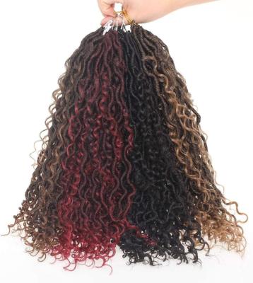 China River Goddess 18Inch 14Strands/pack River Goddess Faux Locs Crochet Hair Curly Hair in Medium and End Braids Pre-Crochet for sale