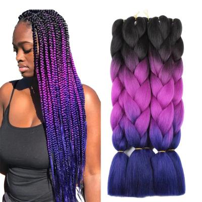 China Jumbo Braiding Hair Extension 24 Inch Ultra Expression Extensions Synthetic Ombre Colored Elephant Braids Yaki Braiding Hair for sale