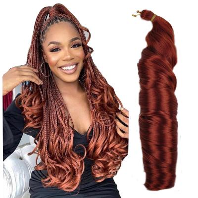 China 12-22inch Curly Hair Flame Retardant And High Temperature Resistant Synthetic Spiral French Crochet Braids Synthetic Hair Loose Wave Hair Extensions Silky Curly Braiding for sale