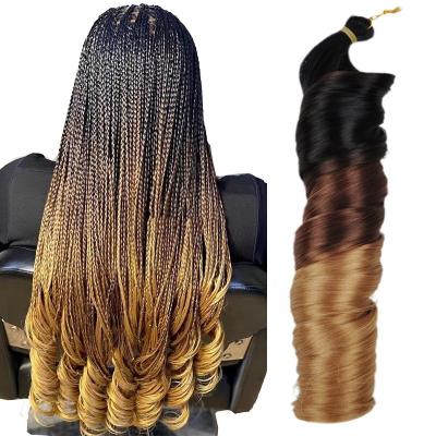 China Wave Pony Style Spiral Curl Pony Style 150g Display Loose Body Crochet Braids Curly Braiding Hair Curls Synthetic French Hair Extensions for sale