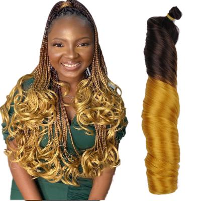 China Pony Style 150g Wavy Loop Hair Silky French Braids Pony Style Wave Crochet Braid Hair Extensions Spiral Curls Loose Wave Braiding Hair for sale