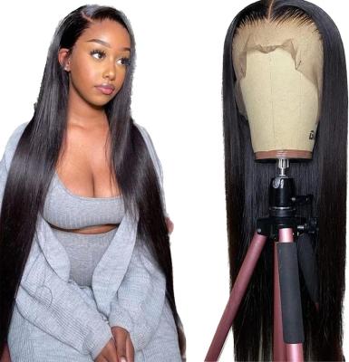 China Curly Curl 30 Inch Lace Front Wig Human Hair Straight To Lace Front Wigs Pre Plucked With Baby Hair 180% Density 13X4 Brazilian Virgin Human for sale