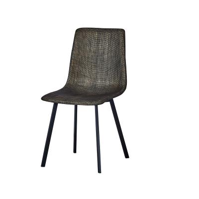 China Modern Design Rattan Indoor Chair Luxury Metal Wicker Dining Chair for sale