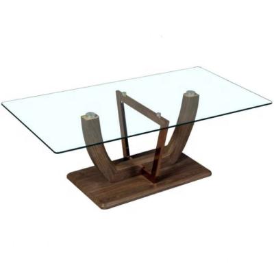 China Large Design Living Room Furniture Modern Tempered Glass Tops Metal Legs Office Coffee Table Glass Tea Table for sale