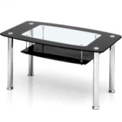 China Wholesale Cheap Large Design Table Glass Top Legs Stainless Steel Black Coffee Tea Table For Living Room for sale