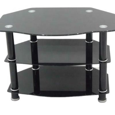 China Modern black living room furniture coffee table and tv stand set for sale