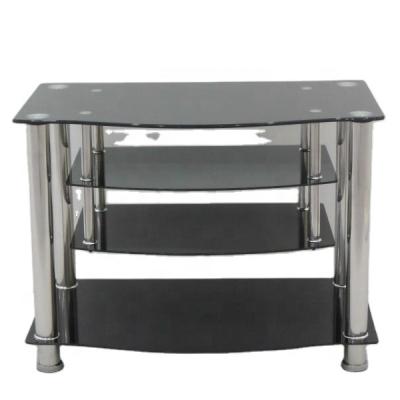 China Hot Selling Design Modern Design Glass TV Stand Cabinet Side Coffee Table Living Room Set for sale