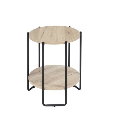 China Modern Minimalism Modern Metal Small Wood Coffee Tables Bed Sofa Side Table for sale