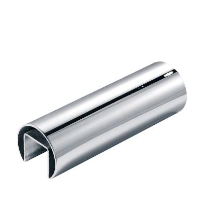 China For Factory Price Inox 304 Stainless Steel U Slot Building Tube For Frameless Glass Balustrade Balustrade for sale