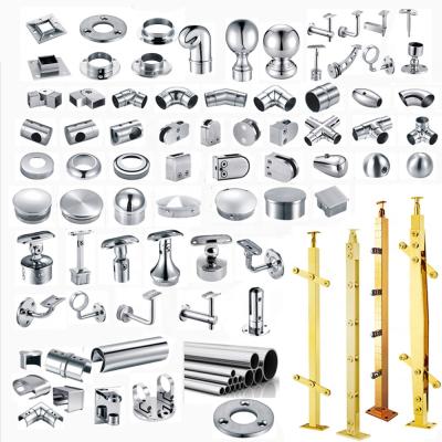 China stair ss201 304 stainless steel railing fittings/staircase accessories/modern stainless steel railing accessories for sale