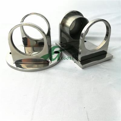 China Modern Side Clamps Of Stainless Steel Rack Welded Tube , Flange Rack For Square Tube Round Pipe for sale