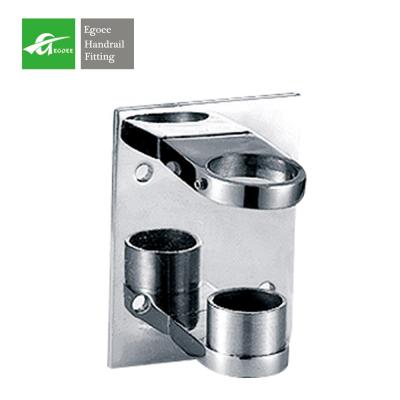 China Modern Foshan Building Materials Hardware Stainless Steel Side Bracket Baluster Base Wall Bracket Tube Pipe Clamp for sale