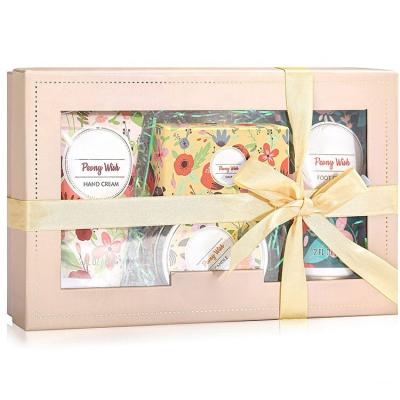 China Barber Shop Peony Wish Body Cream Gifts Set to Include Hand Cream Foot Cream Soap Scented Candle Gift Sets for sale