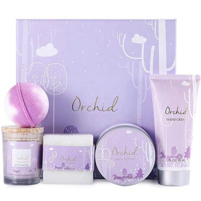 China Luxury Bath and Body Set with Ocean and Orchid Scent Spa Gifts Box for Birthdays Christmas Halloween Thanksgiving Day for sale