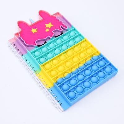 China Amazon Hot Selling Colorful Sensory Toy M112 Stress Reliever Bubble Pusher Stress Reliever Spiral Notebook Softcover Amazon Hot Popular Silicone Notebook for sale