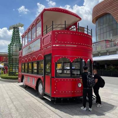 China Double Floor Food Truck Trailer Red Concession Food Trailer for sale