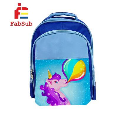 China Hot Selling Printable Custom Waterproof Logo School Bag For Kids Children Blank Backpack Sublimation School Bag for sale