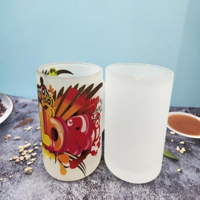 China Sublimation Glass Coffee Beer Mug 11oz Sublimation Viable High Quality White Glass Mug Frosted Mug for sale