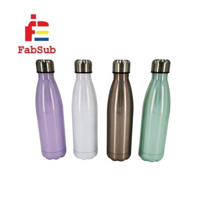 China Latest Sublimation Sublimation Bling Stainless Steel Water Bottles Cola Shape With Sparkle Magic for sale