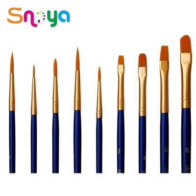 China 10 Pieces Professional Handcrafted Multipurpose Nylon Hair Nylon Acrylic Brushes for Acrylic Oil Color Watercolor Painting and for sale