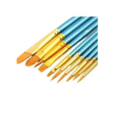 China Art Supplies Artist Brushes 6 Pcs Nylon Flat Watercolor Brush Oil Painting Brush for sale